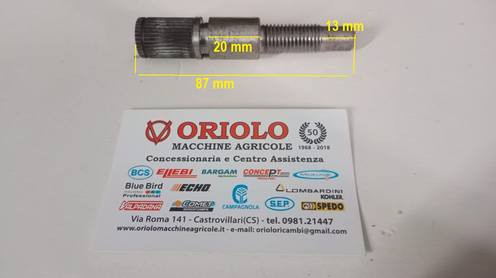 PERNO PER INNESTO MARCIA   DIAM LATO MILLERIGHE 17 mm GOLA DA DIAM 12.4 x 3.5 mm FILETTO M12 PASSO 1.5  DIAM LATO FILETTO 10 mm